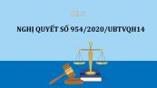 Nghị quyết 954/2020/UBTVQH14 về điều chỉnh mức giảm trừ gia cảnh