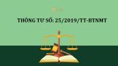 Thông tư 25/2019/TT-BTNMT thi hành luật bảo vệ môi trường