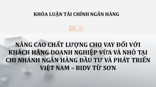 Luận văn: Nâng cao chất lượng cho vay đối với khách hàng doanh nghiệp vừa và nhỏ tại chi nhánh Ngân hàng Đầu tư và Phát triển Việt Nam – BIDV Từ Sơn