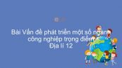 Địa lí 12 Bài 27: Vấn đề phát triển một số ngành công nghiệp trọng điểm