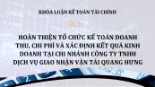 Luận văn: Hoàn thiện tổ chức kế toán doanh thu, chi phí và xác định kết quả kinh doanh tại Chi nhánh Công ty TNHH dịch vụ giao nhận vận tải Quang Hưng