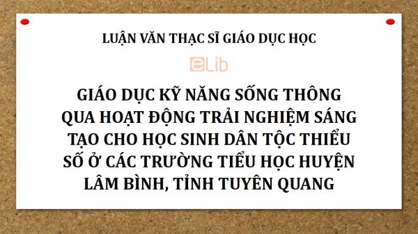 Luận văn ThS: Giáo dục kỹ năng sống thông qua hoạt động trải nghiệm sáng tạo cho học sinh dân tộc thiểu số ở các trường tiểu học huyện Lâm Bình, tỉnh Tuyên Quang