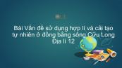 Địa lí 12 Bài 41: Vấn đề sử dụng hợp lí và cải tạo tự nhiên ở đồng bằng sông Cửu Long
