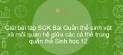 Giải bài tập SGK Sinh học 12 Bài 36: Quần thể sinh vật và mối quan hệ giữa các cá thể trong quần thể