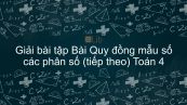Giải bài tập SGK Toán 4 Bài: Quy đồng mẫu số các phân số