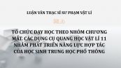 Luận văn ThS: Tổ chức dạy học theo nhóm chương Mắt. Các dụng cụ quang học Vật lí 11 nhằm phát triển năng lực hợp tác của học sinh trung học phổ thông