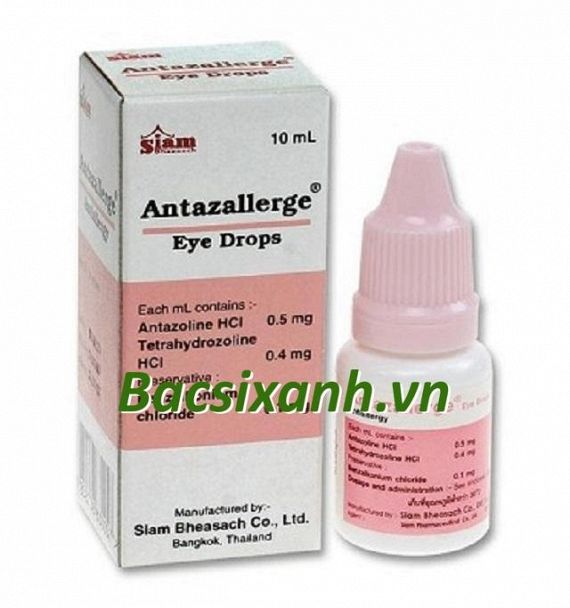 Thuốc Antazoline - Giảm sung huyết mũi trong thuốc nhỏ mắt
