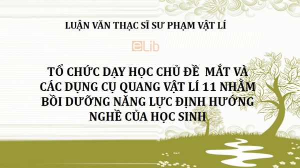 Luận văn ThS: Tổ chức dạy học chủ đề  Mắt và các dụng cụ quang Vật lí 11 nhằm bồi dưỡng năng lực định hướng nghề của học sinh