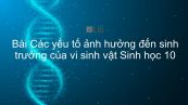 Sinh học 10 Bài 27: Các yếu tố ảnh hưởng đến sinh trưởng của vi sinh vật