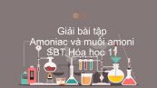 Giải bài tập SBT Hóa 11 Bài 8: Amoniac và muối amoni