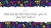 Giải bài tập SGK Toán 4 Bài: Góc nhọn, góc tù, góc bẹt