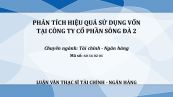 Luận văn ThS : Phân tích hiệu quả sử dụng vốn tại công ty cổ phần sông Đà 2