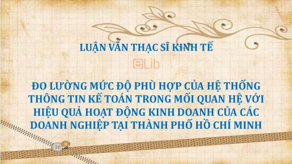 Luận văn ThS: Đo lường mức độ phù hợp của hệ thống thông tin kế toán trong mối quan hệ với hiệu quả hoạt động kinh doanh của các doanh nghiệp tại thành phố Hồ Chí Minh