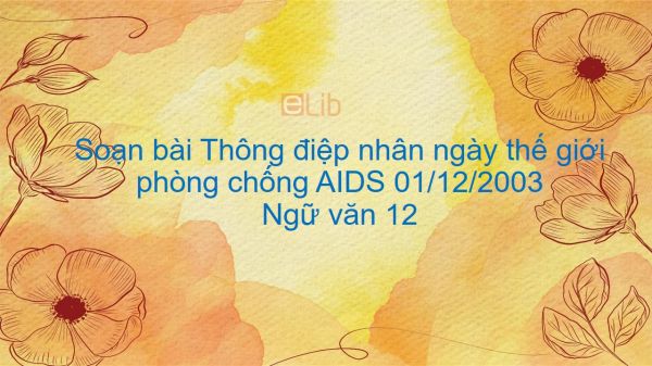 Soạn bài Thông điệp nhân ngày Thế giới  phòng chống AIDS 01/12/2003 Ngữ văn 12 đầy đủ