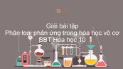 Giải bài tập SBT Hóa 10 Bài 18: Phân loại phản ứng trong hóa học vô cơ