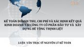 Luận văn ThS: Kế toán doanh thu, chi phí và xác định kết quả kinh doanh tại Công ty Cổ phần Đầu tư và Xây dựng Bê tông Thịnh Liệt
