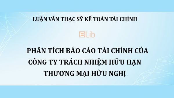 Luận văn ThS: Phân tích báo cáo tài chính của Công ty TNHH Thương mại Hữu Nghị