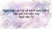 Nghị luận hiện tượng, đời sống về bệnh lười biếng của giới trẻ hiện nay