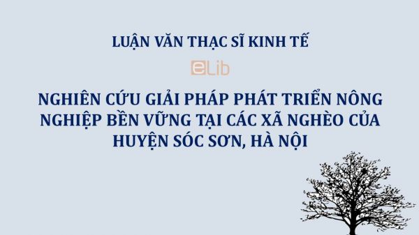 Luận văn ThS: Nghiên cứu giải pháp phát triển nông nghiệp bền vững tại các xã nghèo của huyện Sóc Sơn, Hà Nội