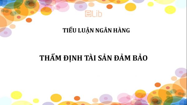 Tiểu luận: Thẩm định tài sản đảm bảo