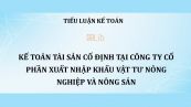 Tiểu luận: Kế toán Tài sản cố định tại Công ty cổ phần xuất nhập khẩu vật tư nông nghiệp và nông sản