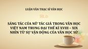 Lậun văn ThS: Sáng tác của nữ tác giả trong văn học Việt Nam trung đại thế kỉ XVIII – XIX nhìn từ sự vận động của văn học sử