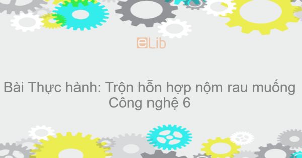 Công nghệ 6 Bài 20: Thực hành: Trộn hỗn hợp nộm rau muống