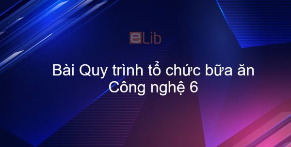 Công nghệ 6 Bài 22: Quy trình tổ chức bữa ăn