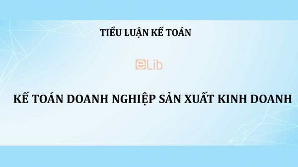 Tiểu luận: Kế toán doanh nghiệp sản xuất kinh doanh