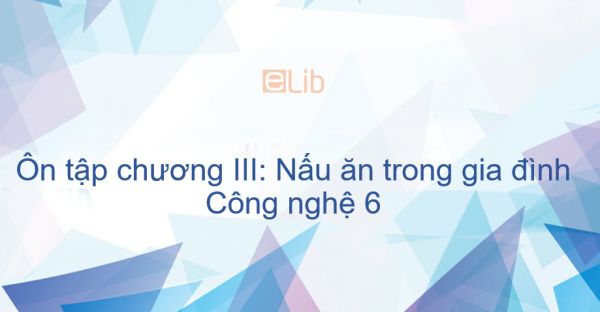 Công nghệ 6 Ôn tập chương III: Nấu ăn trong gia đình