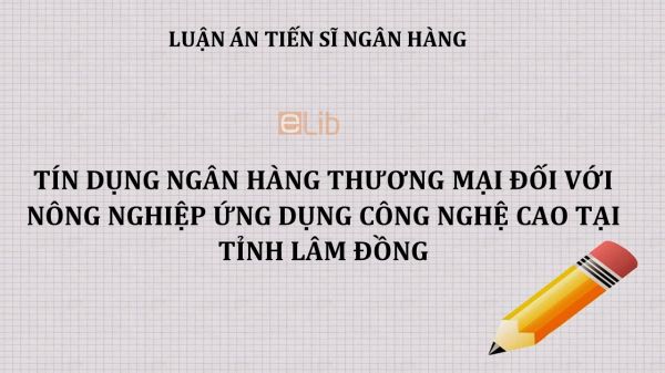 Luận án TS: Tín dụng ngân hàng thương mại đối với nông nghiệp ứng dụng công nghệ cao tại tỉnh Lâm Đồng