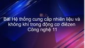 Công nghệ 11 Bài 28: Hệ thống cung cấp nhiên liệu và không khí trong động cơ điêzen