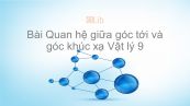 Lý 9 Bài 41: Quan hệ giữa góc tới và góc khúc xạ