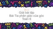 Giải bài tập SGK Toán 7 Bài 6: Tia phân giác của góc
