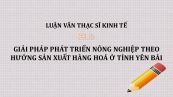 Luận văn ThS: Giải pháp phát triển nông nghiệp theo hướng sản xuất hàng hoá ở tỉnh Yên Bái