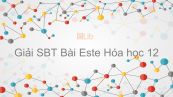 Giải bài tập SBT Hóa 12 Bài 1: Este