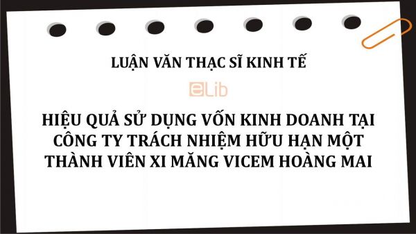 Luận văn ThS: Hiệu quả sử dụng vốn kinh doanh tại Công ty Trách nhiệm hữu hạn Một thành viên Xi măng Vicem Hoàng Mai