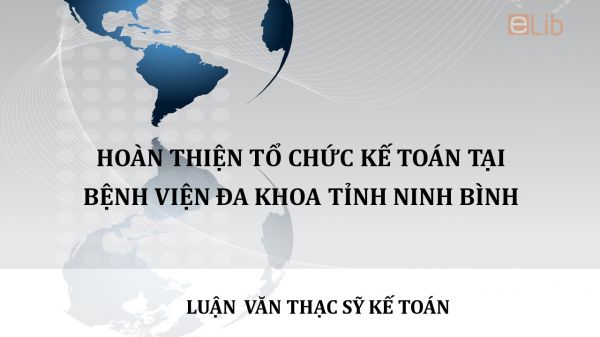 Luận văn ThS: Hoàn thiện tổ chức kế toán tại Bệnh viện đa khoa Tỉnh Nình Bình