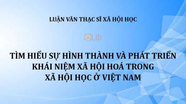 Luận văn thS: Tìm hiểu sự hình thành và phát triển khái niệm xã hội hoá trong xã hội học ở Việt Nam