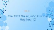 Giải bài tập SBT Hóa 12 Bài 20: Sự ăn mòn kim loại