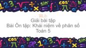 Giải bài tập SGK Toán 5 Bài Ôn tập: Khái niệm về phân số