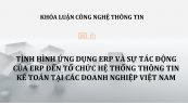 Luận văn: Tình hình ứng dụng ERP và sự tác động của nó đến tổ chức HTTT Kế toán