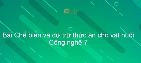 Công nghệ 7 Bài 39: Chế biến và dữ trữ thức ăn cho vật nuôi