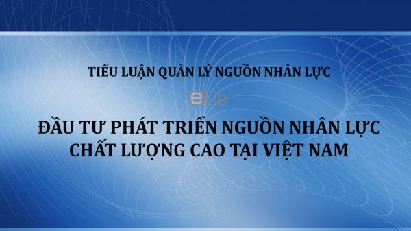Tiểu luận: Đầu tư phát triển nguồn nhân lực chất lượng cao tại Việt Nam