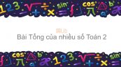 Toán 2 Chương 5 Bài: Tổng của nhiều số