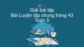 Giải bài tập SGK Toán 5 Bài: Luyện tập chung trang 43