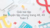Giải bài tập SGK Toán 5 Bài: Luyện tập chung trang 48, 49