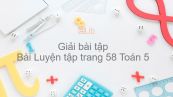 Giải bài tập SGK Toán 5 Bài: Luyện tập trang 58