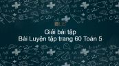 Giải bài tập SGK Toán 5 Bài: Luyện tập trang 60