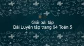 Giải bài tập SGK Toán 5 Bài: Luyện tập trang 64